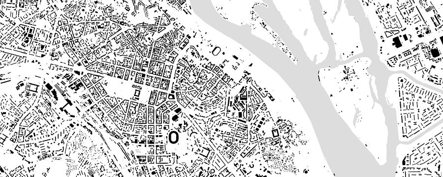 Kiev building map Digital Art by Christian Pauschert