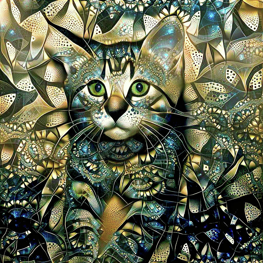 KiKi the Kitten - Warm Version Digital Art by Peggy Collins