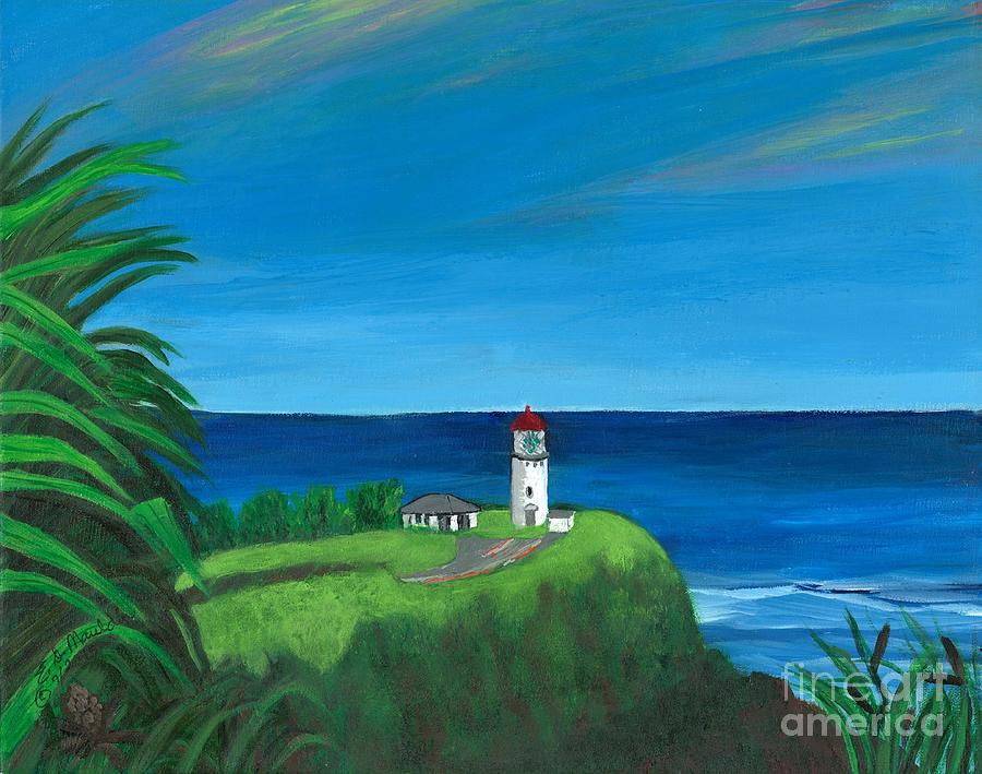Kilauea Point Lighthouse, Kauai, Hawaii Painting by Elizabeth Dale Mauldin