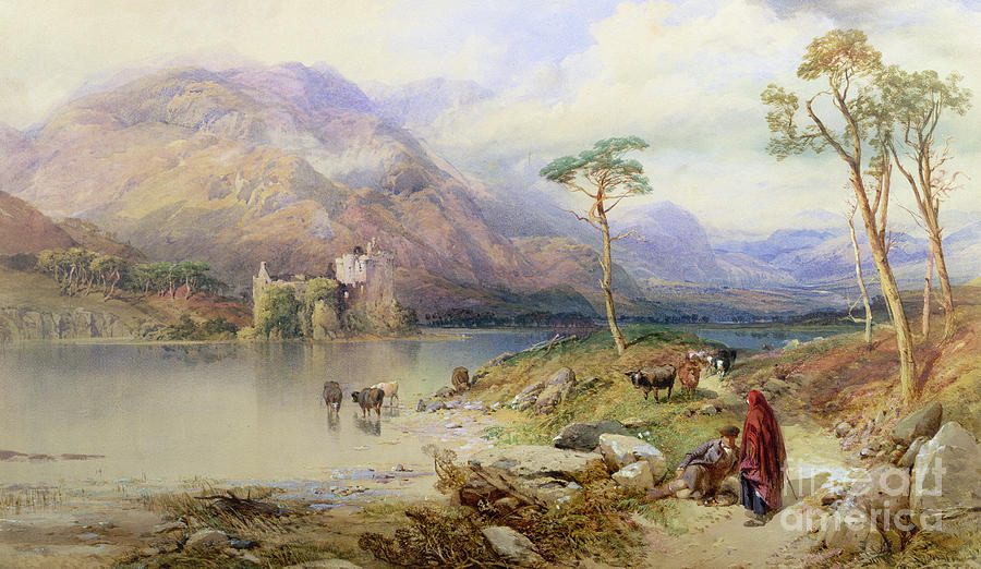 Kilchurn Castle on the Loch Awe Painting by Thomas Miles Richardson