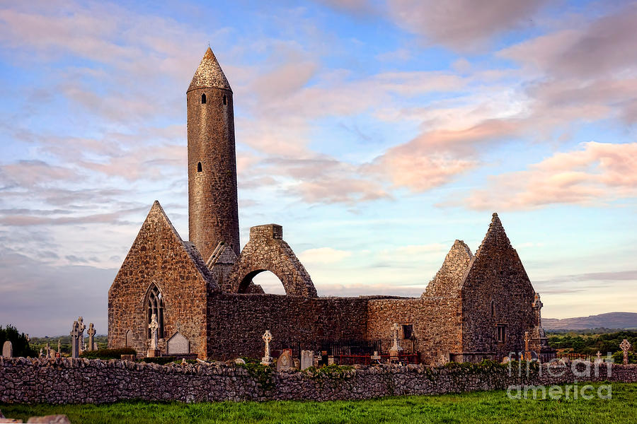 Kilmacduagh Monastery Cathedral and Tower Photograph by Olivier Le Queinec