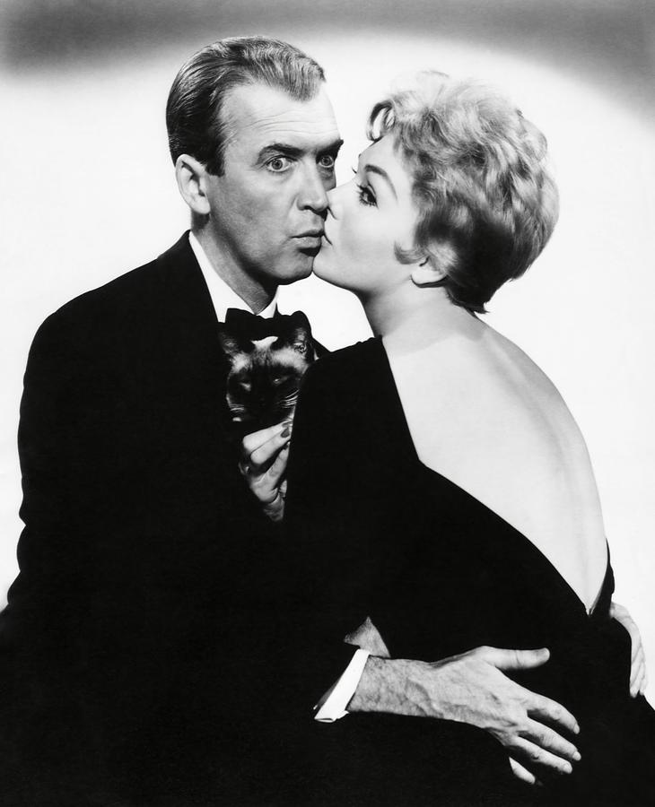James Stewart Photograph - KIM NOVAK and JAMES STEWART in BELL BOOK AND CANDLE -1958-. by Album