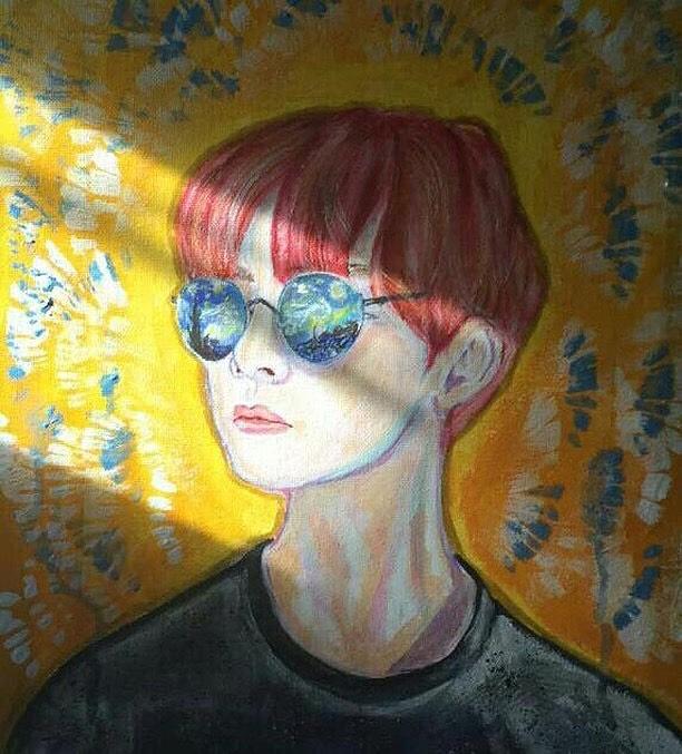 Kim Taehyung Painting by Amna Mohamed Sobah - Fine Art America