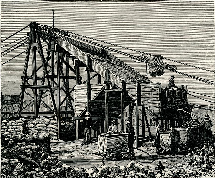 Kimbereley Diamond Mine Apparatus Drawing by Print Collector