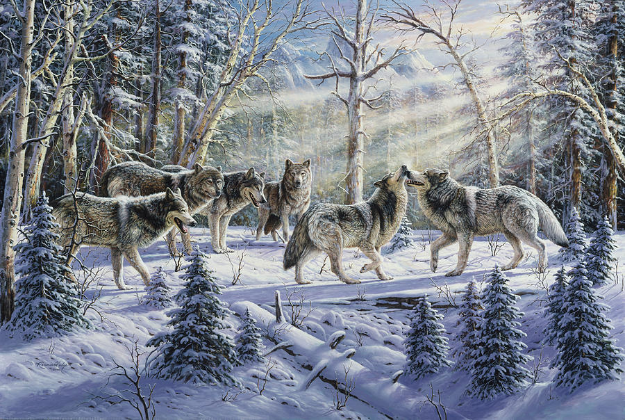 Wildlife Painting - Kindred Spirits by R W Hedge