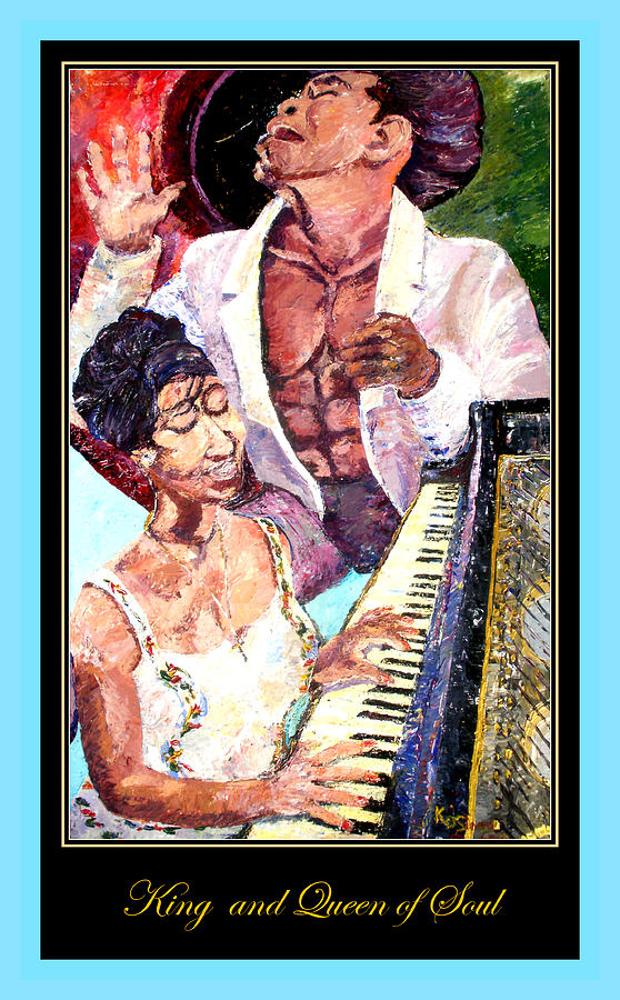 Aretha Franklin Painting - King and Queen of Soul by Keith OBrien Simms