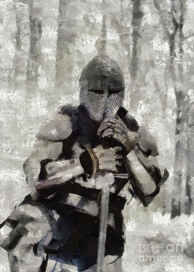 Knight Painting - King Arthur by Mary Bassett by Esoterica Art Agency