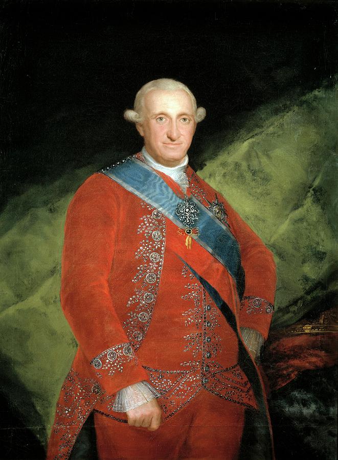 King Carlos IV in Red, 1789, Spanish School, Oil on canvas, 127... Painting by Francisco de Goya -1746-1828-