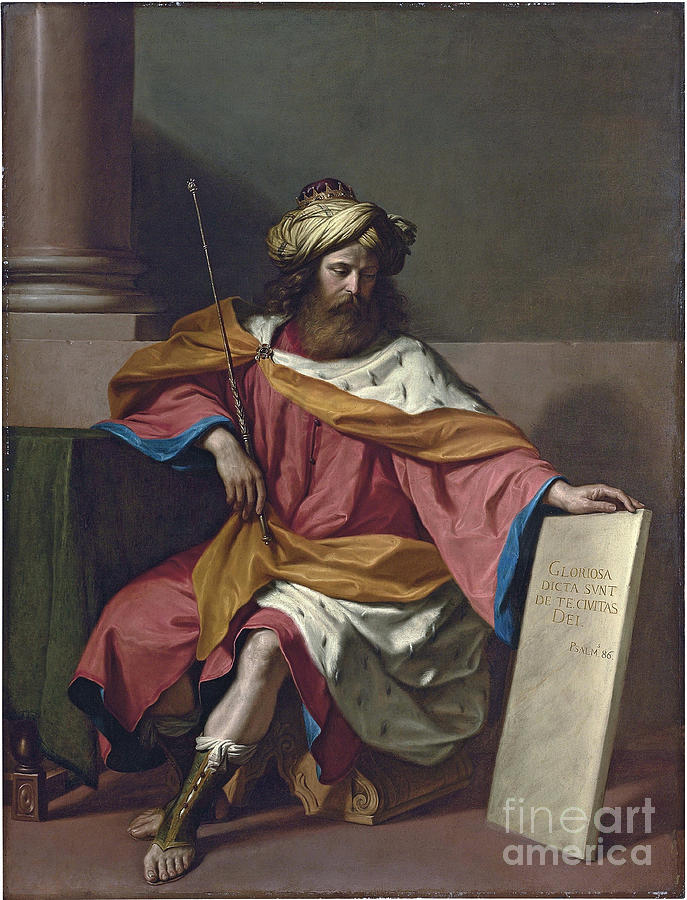 Portrait Painting - King David, 19th Century by Guercino