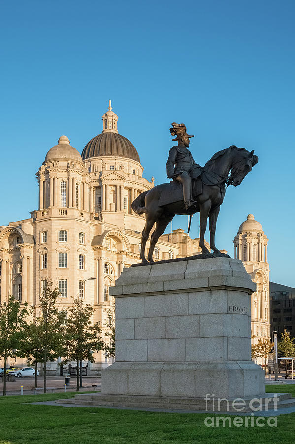 King Edward V11 Monument and Port of Liverpool Building Photograph by Philip Preston