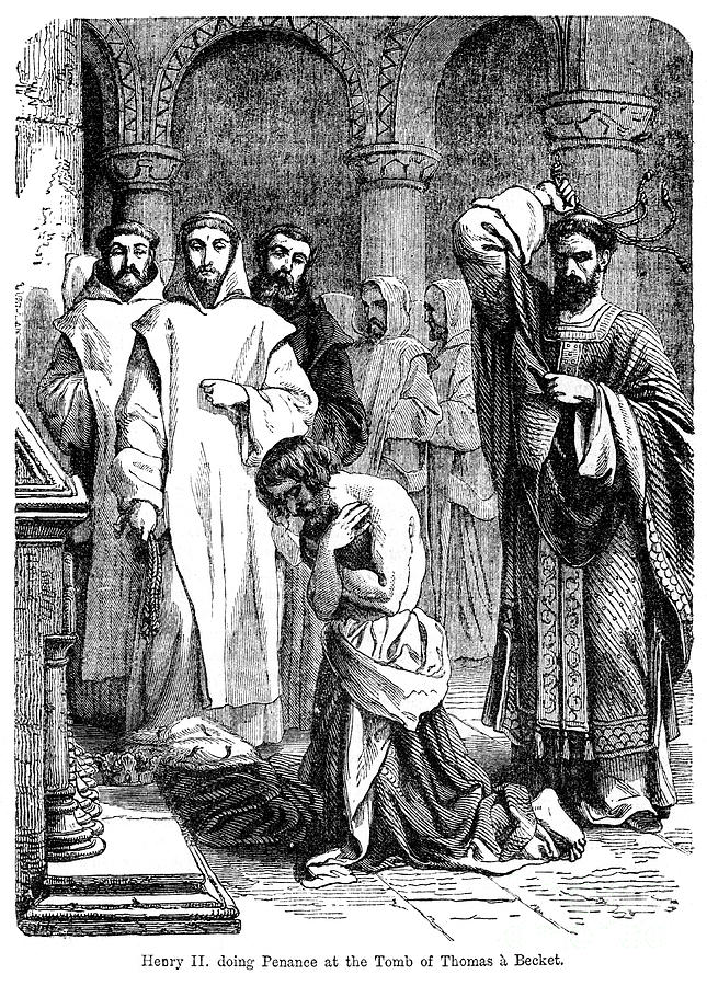 King Henry II Doing Penance At The Tomb Drawing by Print Collector