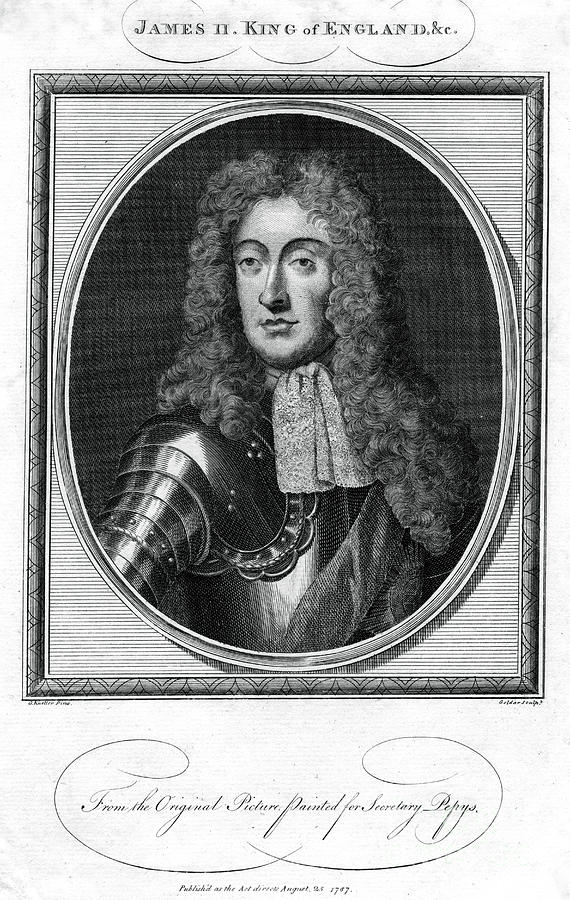 King James II Of England, 1787.artist Drawing by Print Collector