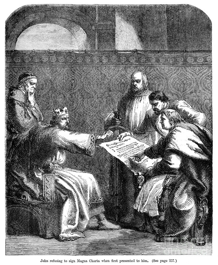 King John 1167-1216 Refusing To Sign Drawing by Print Collector