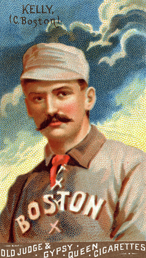 King Kelly, catcher, Boston Beaneaters; Baseball Painting by Old Judge