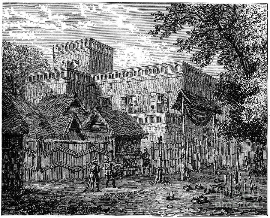 King Koffees Palace, Coomassie, Ashanti Drawing by Print Collector