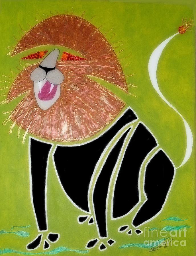 King Lion Painting by Jayne Somogy