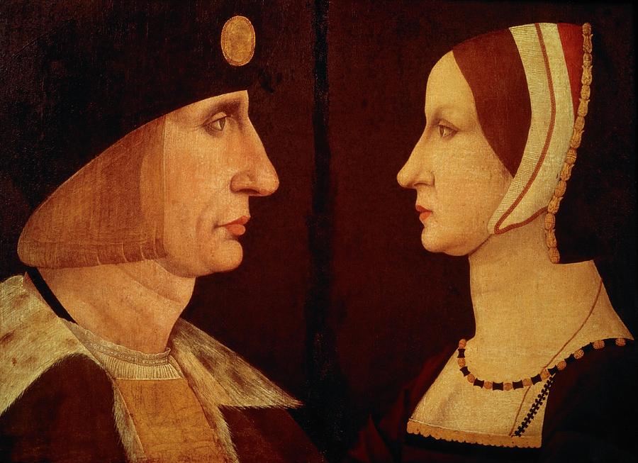 King Louis XII of France and Queen Anne of Brittany , ca. 1525. Painting by Album