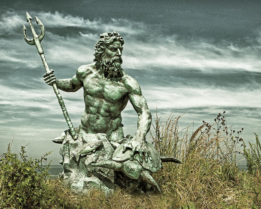 King Neptune Guards The Cape Charles Beach Photograph