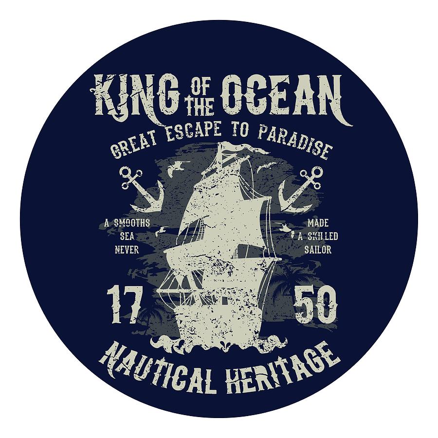 Vintage Digital Art - King of the Ocean by Long Shot