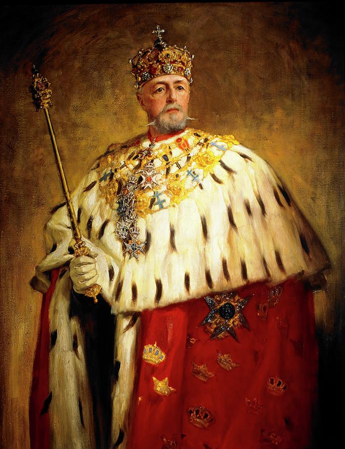 King Oscar II Frederick of Sweden 1829-1907. Painting by Oscar Bjorck