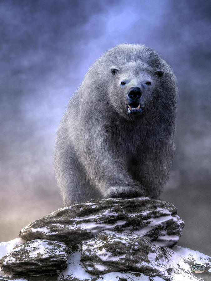 King Polar Bear Digital Art by Daniel Eskridge