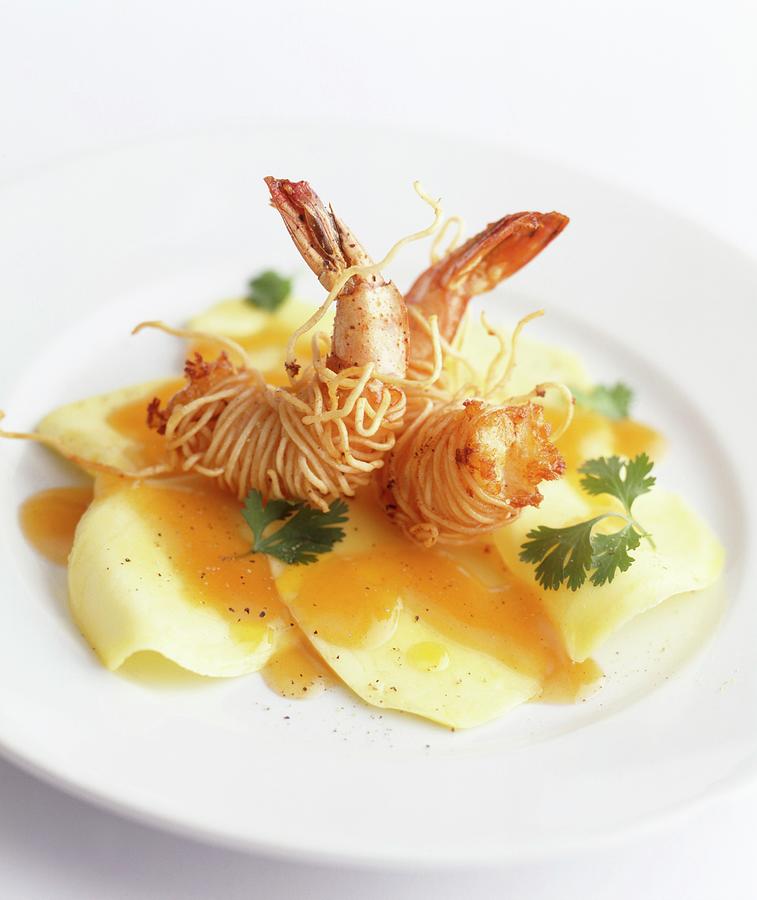 King Prawns Wrapped In Vermicelli Photograph by Michael Wissing