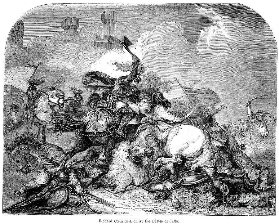 King Richard I 1157-1199 At The Battle Drawing by Print Collector ...