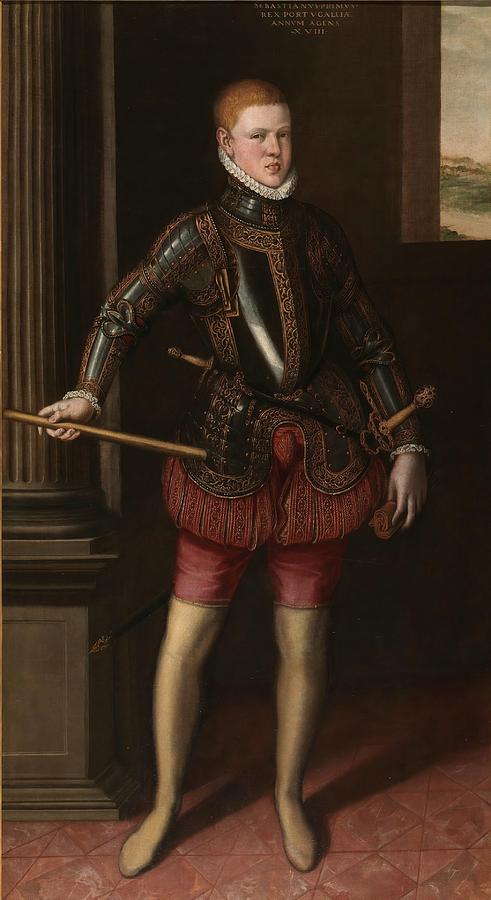 King Sebastian of Portugal. 1572. Oil on canvas. Cristovao de Morais . Painting by Cristobal De Morales