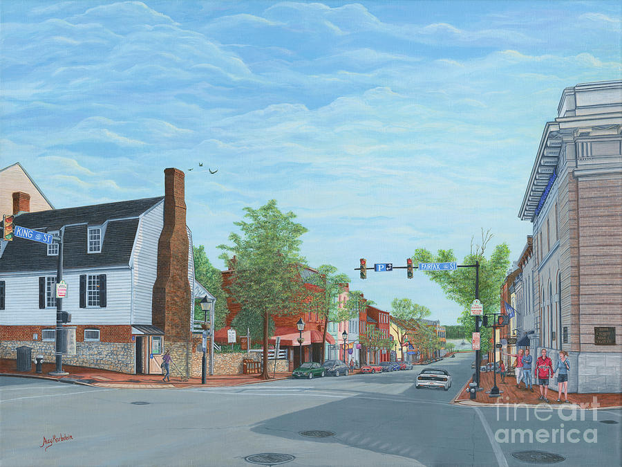 Bird Painting - King Street Old Town Alexandria by Aicy Karbstein