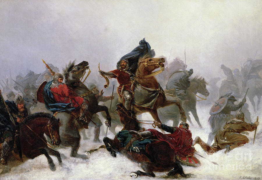 King Sverre Escapes, 1862 Painting by Peter Nicolai Arbo
