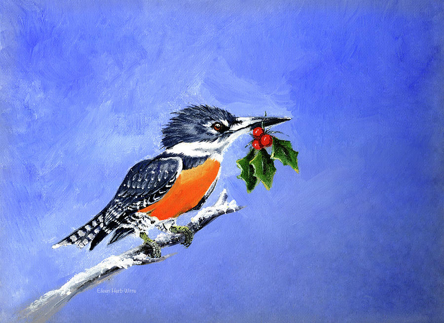 Kingfisher Painting - Kingfisher by Eileen Herb-witte