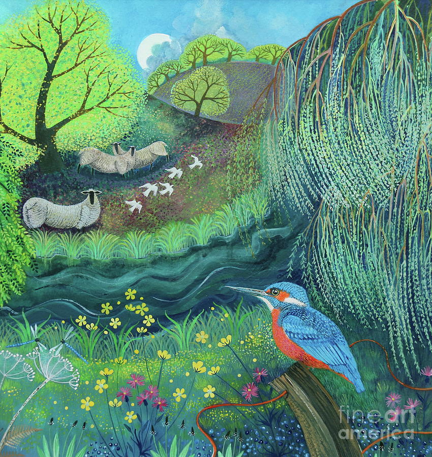 Kingfisher Painting by Lisa Graa Jensen