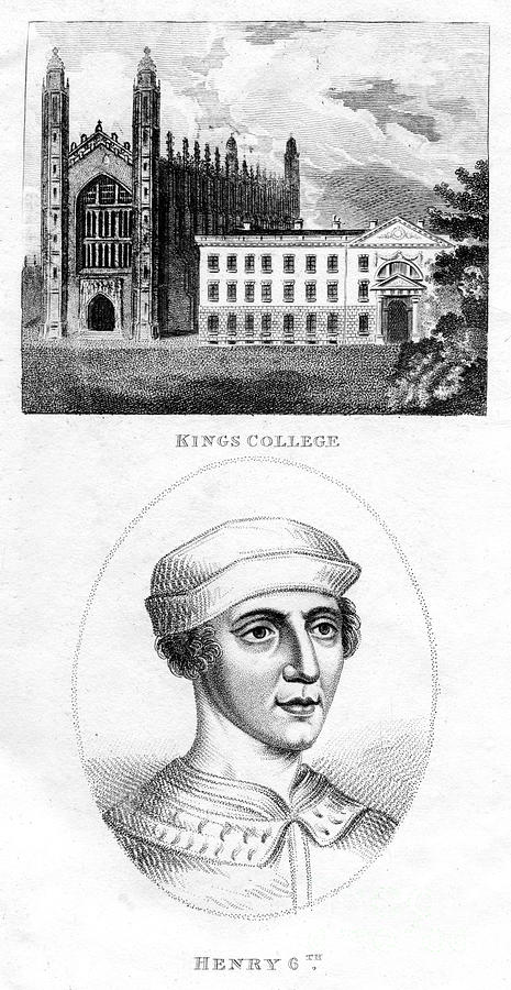 Kings College, Cambridge, And Henry Vi Drawing by Print Collector