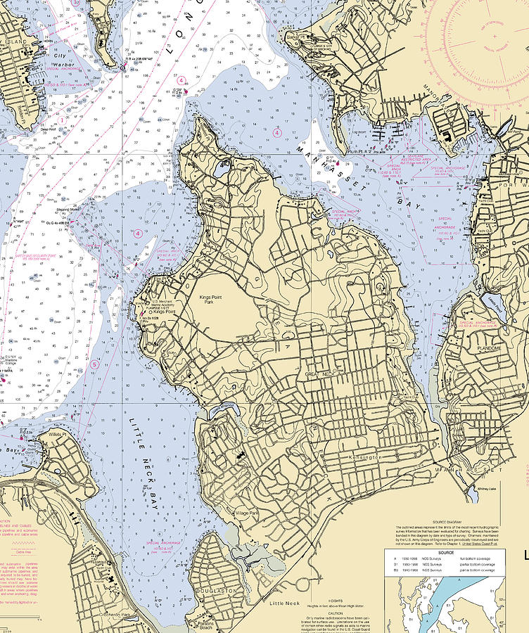 Kings Point New York Nautical Chart Sea Koast 