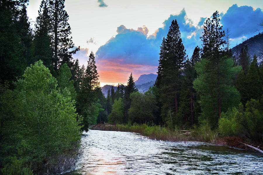Kings River Sierra Nevada Sunset  Photograph by Kyle Hanson