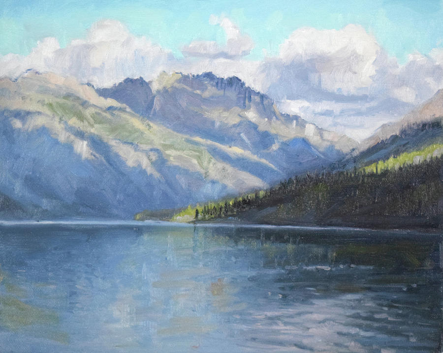 Glacier National Park Painting - Kintla Shadows by Jeff Troupe