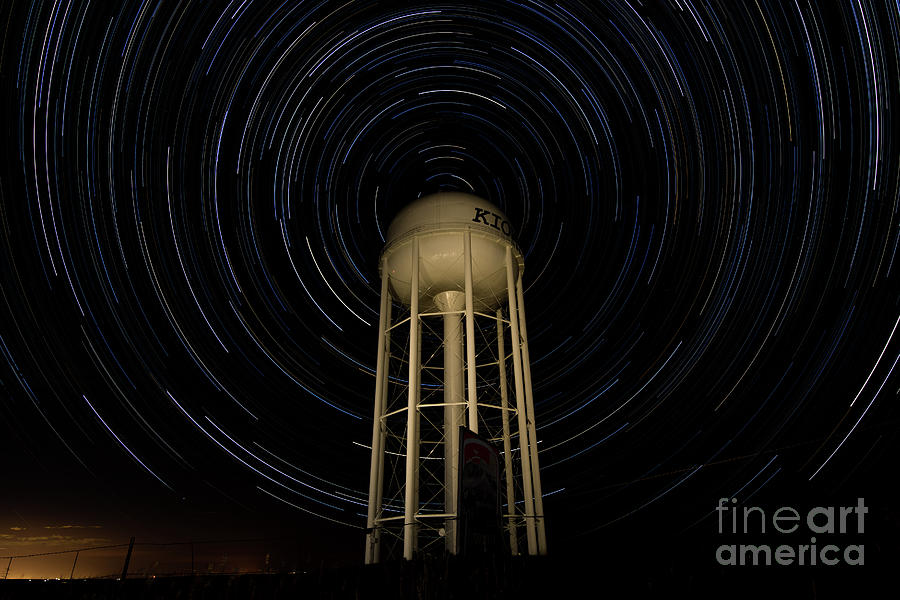 Kiowa, CO Water Tower Star Trails Photograph by JD Smith