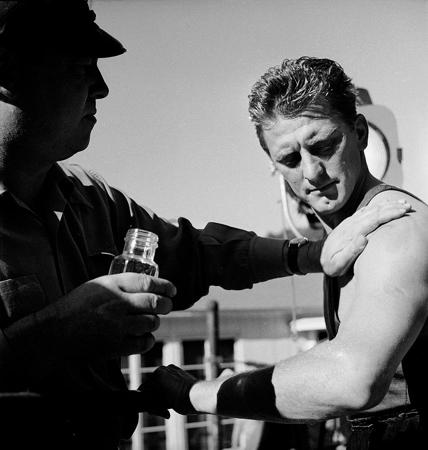 Kirk Douglas On The Set Of Champion Photograph by Peter Stackpole