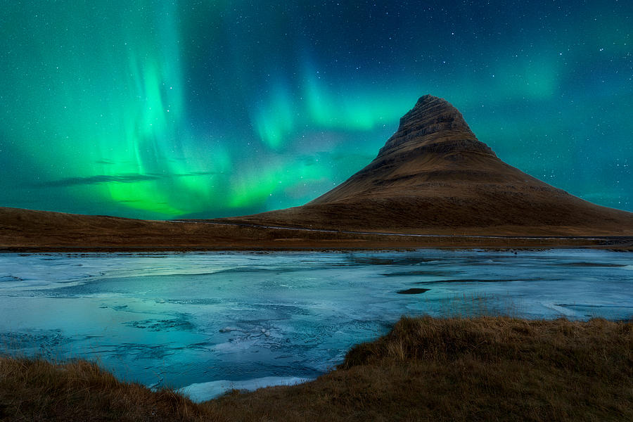 Kirkjufell And Northern Lights Photograph by Nader El Assy
