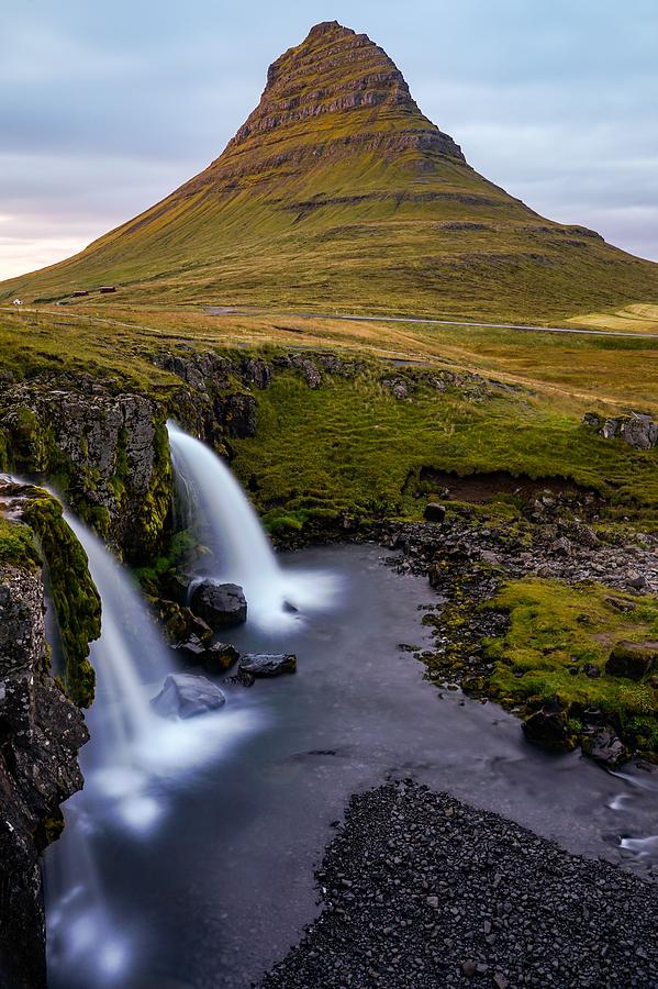 Kirkjufell mountain in Iceland seen at sunset Photograph by George Afostovremea