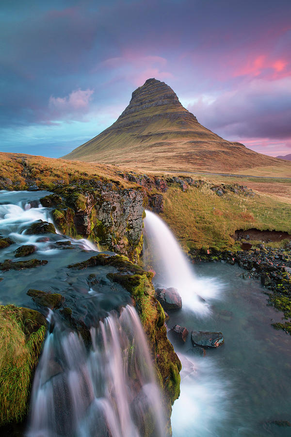 Kirkjufellsfoss Waterfall, Iceland Digital Art by Vincenzo Mazza