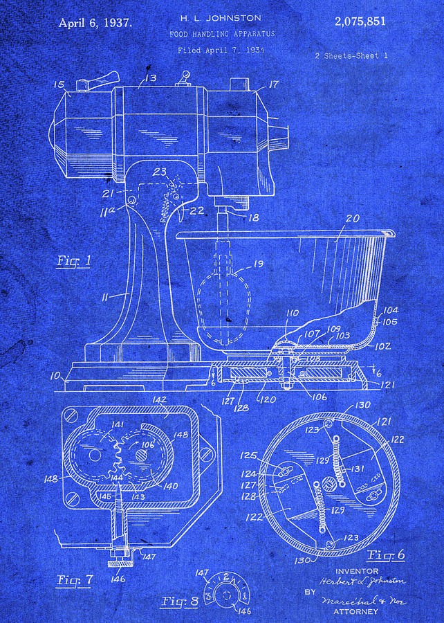 Vintage Mixed Media - Kitchen Blender Vintage Patent Blueprint by Design Turnpike