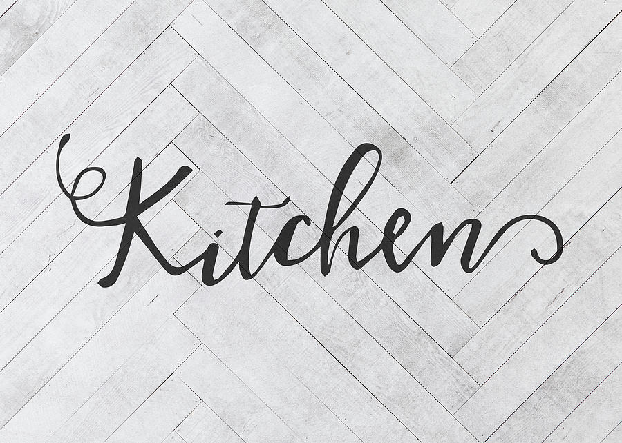 Vintage Mixed Media - Kitchen Farmhouse Sign Script Vintage Farm Retro Typography by Design Turnpike