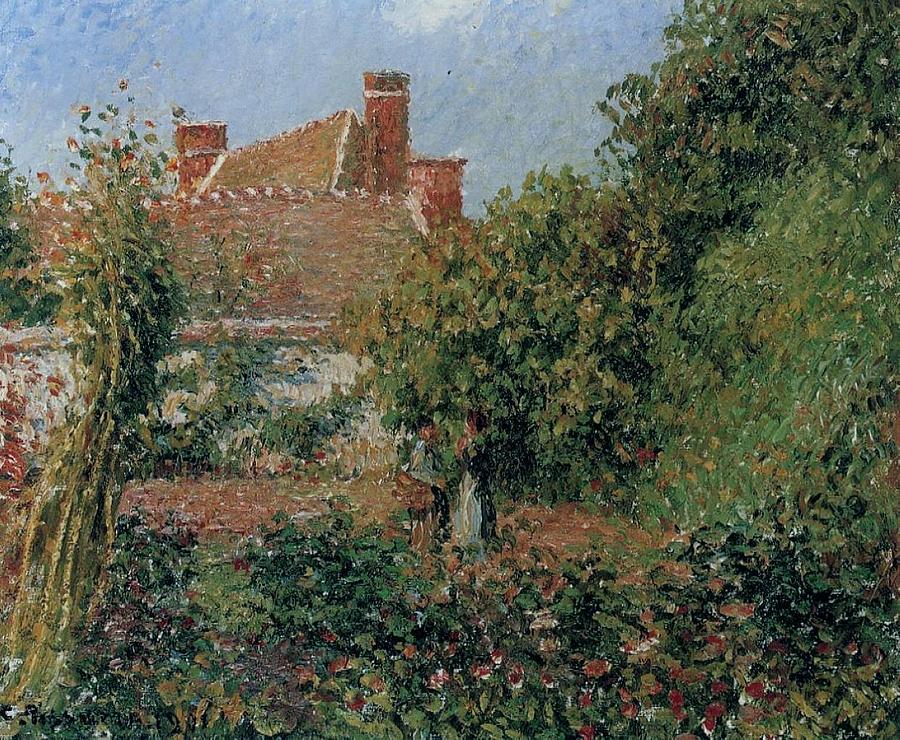 Kitchen Garden in Eragny, Afternoon, 1901 Painting by Camille Pissarro