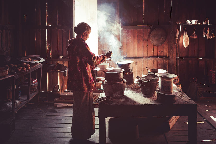 Asian Cuisine Photograph - Kitchen by Marji Lang Asian Cuisine Photograph - Kitchen by Marji Lang