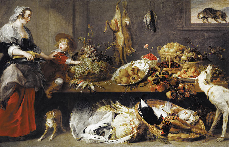 Kitchen Still Life Painting by Frans Snyders