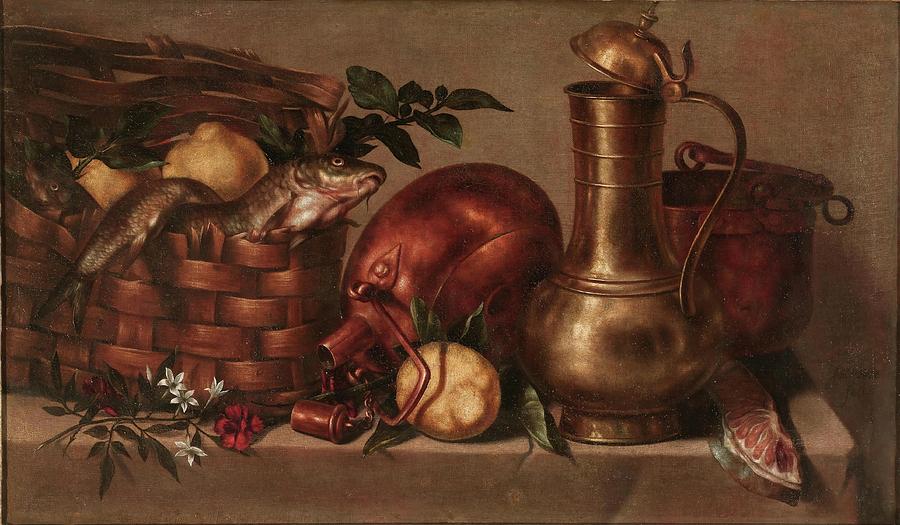 Kitchen Still Life. Mid-XVIIcentury. Oil on canvas. Painting by Antonio Ponce -c 1608-c 1677-