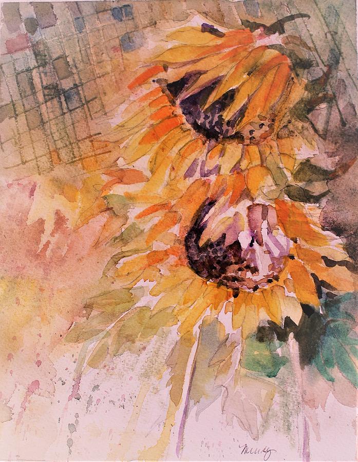 Kitchen Sunflowers Painting by Mindy Newman