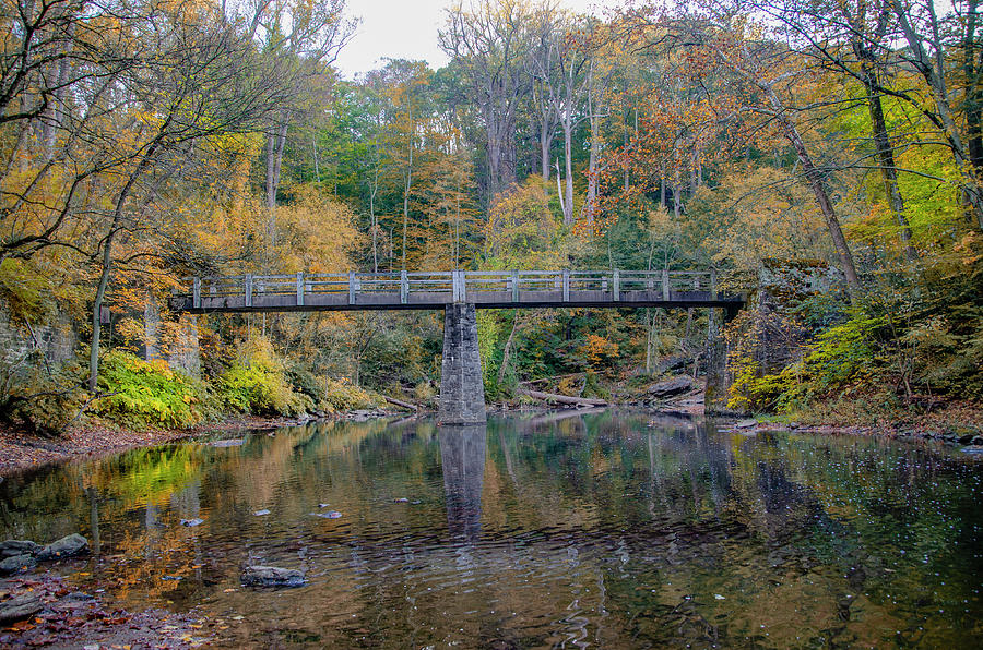 Kitchens Lane Bridge - Autumn Morning Photograph by Bill Cannon