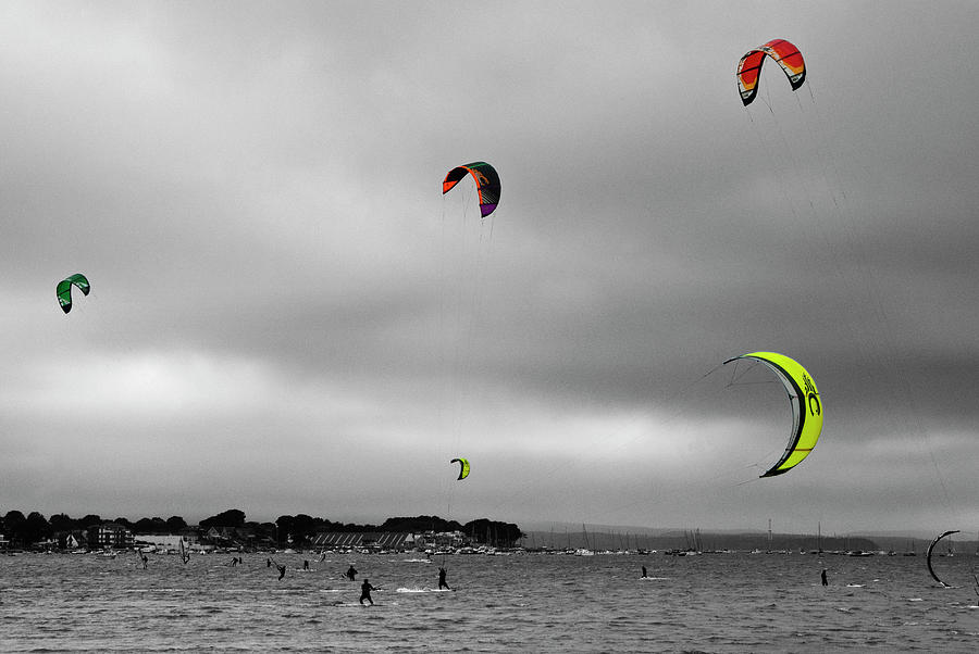 Kite Surfers Digital Art by Marco Pavan